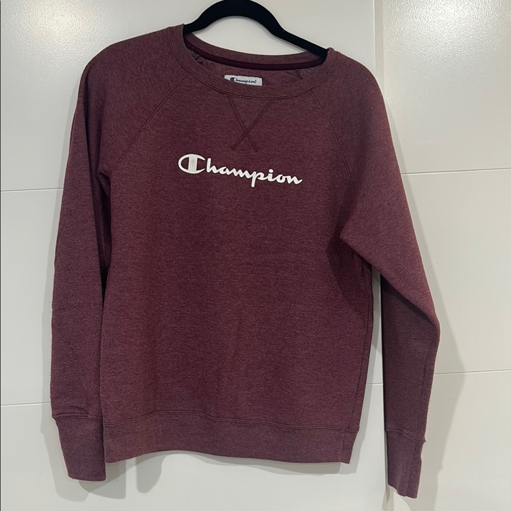Champion Red Crew Neck Sweater with Logo